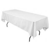 60x102 White Rectangle Fabric Tablecloth A89