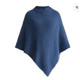 Womenï¿½s Blue Poncho Sweater Sz Sm-Med A7