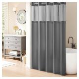 River Dream Grey Shower Curtain - 71W x 74H  A9