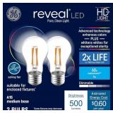 4X BID GE Reveal 60W Med Base 2 Bulbs A2