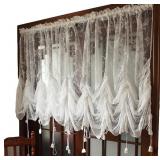 FADFAY White Lace Embroidered Balloon Curtains A8