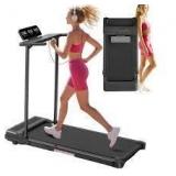Walking Pad Treadmill With Handle Bar, Grey B104