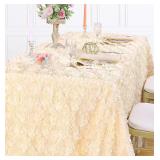QueenDream Ivory Tablecloth 90x132 AZ32