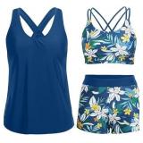 SZ M Holipick 3 Piece Tankini Swimsuit AZ32