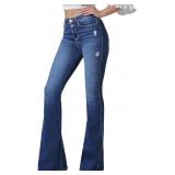 SZ 4 VIPONES Women's Flare Bell Jeans AZ38