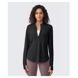 SZ L Quick Dry Half Zip Workout Tops  AZ38