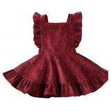 Sz 4/5T Baby Girls Velvet Suspender Skirt AZ38