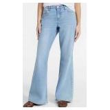 Sz 6 Mid Rise NoBoundaries Relaxed Flare Jeans A93