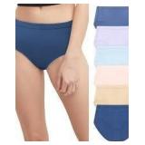 Sz 9 6pk Womens Hanes Briefs Asst Colors A94
