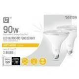 2ct 90W Soft White LED PAR38 Med Base Bulb A110