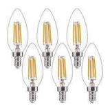 4X/BID 6ct Classic Clear Candelabra Base Bulb A109