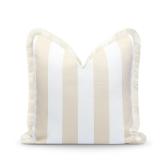 Hofdeco Tan Stripe Fringe Pillow Cover AZ35