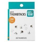 Approx 1200ct White Pen+Gear Thumtacks A90