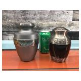 Pewter urns