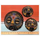 Carved wood & beaded masks