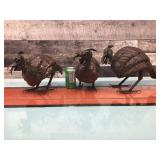 Handmade metal birds