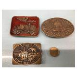 Vtg. brass belt buckles