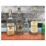 Vtg. liquor bottles-Hudson Bay, Waterloo, Gordons