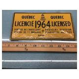 1964 Quebec Hostelry license (metal)