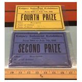 1911 Calgary Industrial Exhibition 2nd & 4th Prize