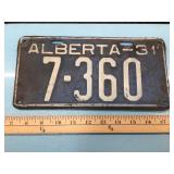 1931 Alberta license plate