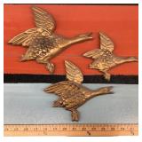 Vtg. Aluminum Ducks - wall decor