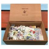 Wooden Box w/ Vintage Stamps