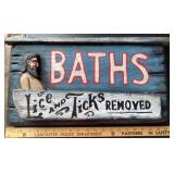 Wooden Bath Sign