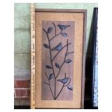 Burlap, Metal and Wood Bird Hanging
