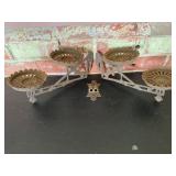 Cast Iron 4 Lamp Holders with Bracket