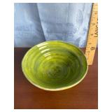 Hand Crafter Lime Green Pottery Bowl
