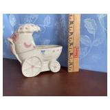 Block Pottery Carriage Planter Block Pottery Carriage Planter