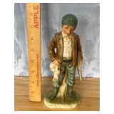 Ceramic Rabbit Hunter Figurine
