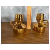 Gold Coated Ceramic Candle Vases
