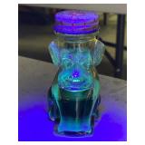 Uranium Glass Puppy Bottle