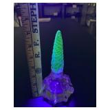 Uranium Glass Top- Lidded Perfume Bottle