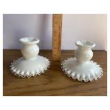 Fenton Silvercrest Candle Stick Holders Fenton Silvercrest Candle Stick Holders