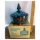 Indiana Glass Iridescent Carnival Glass Candy Dish Indiana Glass Iridescent Carnival Glass Candy Dish