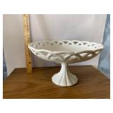 Lace Edge Milk Glass Pedestal Bowl Lace Edge Milk Glass Pedestal Bowl