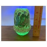 Uranium Glass Fenton Fairy Lamp Nativity Uranium Glass Fenton Fairy Lamp Nativity