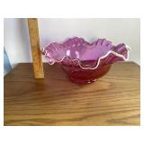 Fenton Pink Crest Bowl Fenton Pink Crest Bowl
