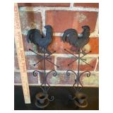 Metal Rooster Candle Holders Metal Rooster Candle Holders