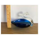 Blue and Clear Glass Swan Blue and Clear Glass Swan