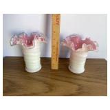Fenton Peach Crest Vases Fenton Peach Crest Vases