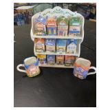 Avon Cottage Collection Spice Rack and Mugs Avon Cottage Collection Spice Rack and Mugs