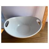 Oval White Handled Bowl Oval White Handled Bowl