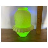 Uranium Glass Yellow Custard Fairy Lamp Uranium Glass Yellow Custard Fairy Lamp