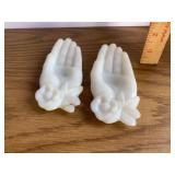 Milk Glass Hand Trinket Dishes Milk Glass Hand Trinket Dishes