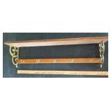 Brass and Wood Plate Rail Shelf Brass and Wood Plate Rail Shelf