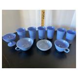 Blue Glass Cups and Bowls Blue Glass Cups and Bowls